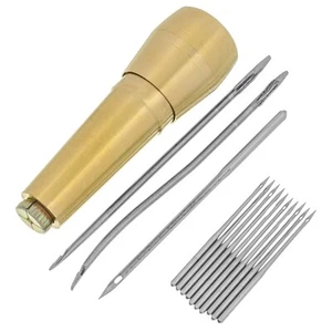 1 Set Shoe Repair Kit Sewing Awl Tool 10 Needles Hand Sticher Leather Care Set - Picture 1 of 6