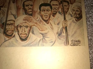 VINTAGE 1963 MOROCCO KING HASSAN II NEWSPAPER ART PRINT. EINAR V. QUIST ARTIST - Picture 1 of 5