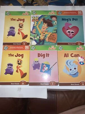 Lot of 6 LeapFrog Tag Junior Board Books Short Vowels and A Toy Story 3 Book - Image 1 of 3