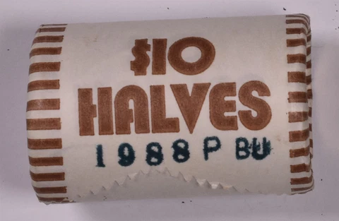 1988-P Kennedy Half Dollar $10 Roll - BU Cover