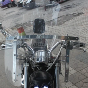 Deflector de parabrisas manillar de motocicleta transparente grande de 7/8''1"" 23x21" - Imagen 1 de 10