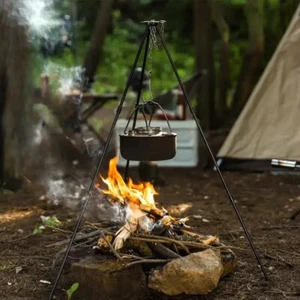 Portable Camping Lightweight Wood Fire Tripod - Picture 1 of 7