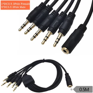 3.5mm Stereo Audio AUX Splitter Cable 3.5mm 1/8" TRS Female to 5 x 3.5mm 3-Pole - Picture 1 of 8