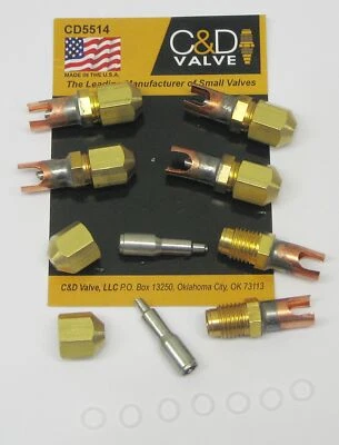 C&D VALVE C&D Braze-On Self-Piercing Copper Saddle Valve for 1/4" Tube CD5514 Package of 6