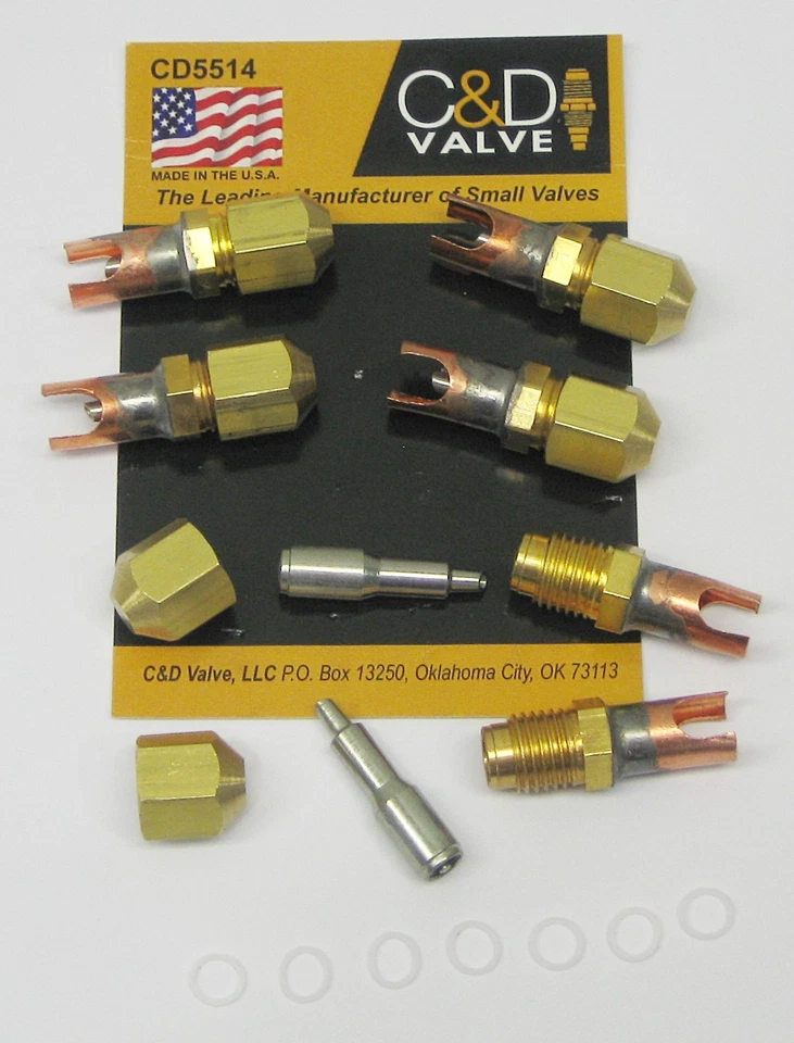 C&D VALVE C&D Braze-On Self-Piercing Copper Saddle Valve for 1/4" Tube CD5514 Package of 6