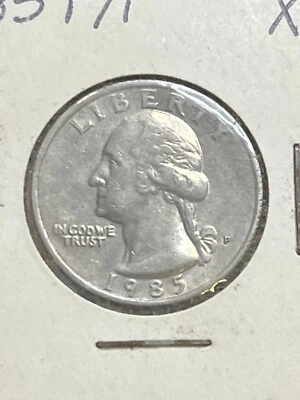 1985 P/P RPM Nice Repunched Mint Mark Error Washington Quarter XF - Image 1 of 4