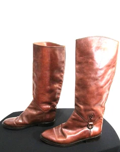 Vintage Joan & David handgefertigte Italien Leder-Reiterstiefel zum Überziehen Damen 7,5 US/38,5 EU - Bild 1 von 12