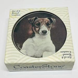 Coaster Stone Set Of Jack Russell Terrier In Box Dog Lovers EUC - Picture 1 of 10