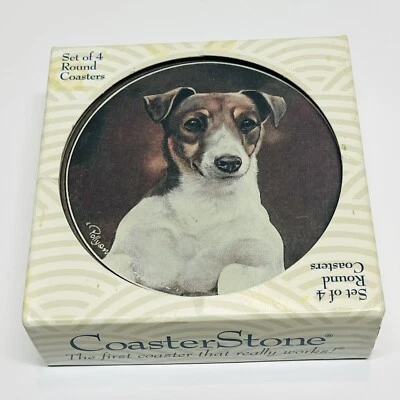 Coaster Stone Set Of Jack Russell Terrier In Box Dog Lovers EUC - Image 1 of 4