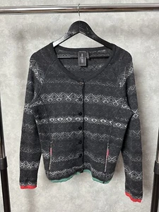 Eva & Claudi Strickjacke Wolle Strick grau Reißverschluss Tasche Größe L - Bild 1 von 17