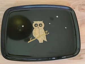 Vintage 60’s MCM Couroc of Monterey Night Owl Inlaid Serving Tray 12.5"×9.5" USA - Picture 1 of 6
