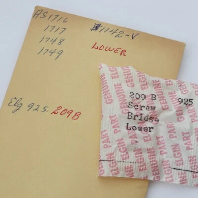 Elgin 925 Screw For Lower Auto Bridge (1) #1142-V Brand New Old Stock (C6D7) - Image 1 of 2