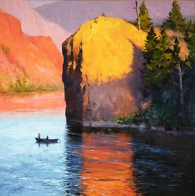 Tom GILLEON "Sobre el arco iris" Edición limitada Arte en lienzo 36" x 36" Arte Puesta de sol Foto 1 de 4