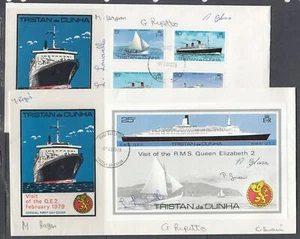 Tristan da Cunha Scott 255-9 FDC - Firmado, Visita del Liner QE2 - Imagen 1 de 1