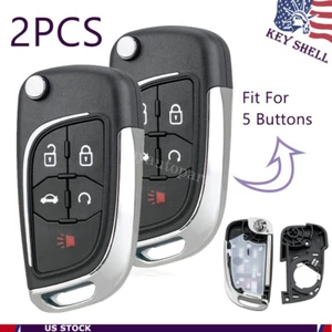 2 Remote Key Fob Shell for 2014 2015 2016 2017 2018 2019 2020 Chevrolet Impala - Picture 1 of 9