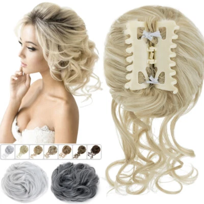 Claw Ponytail Bun Thick Clip In Hair Extension Pony Tail Hairpiece Real As Human - Image 1 of 4