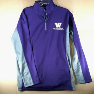 University of Washington Huskies Pullover Jacket Mens M 1/4 Zip Purple NCAA LS - Picture 1 of 10