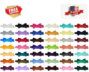 Men's Solid Satin Bow-Tie. Formal, Prom, Tuxedo, Cruise - Picture 1 of 26