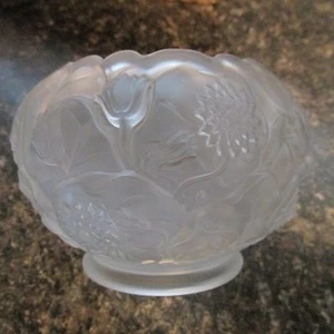 FENTON GLASS CRYSTAL MIST WATER LILY ROSE BOWL - Picture 1 of 3