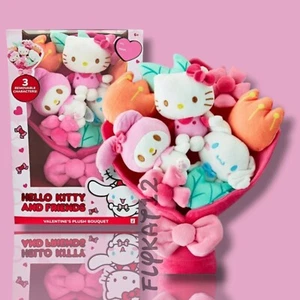 Hello Kitty and Friends 2025 Valentine’s Plush Bouquet My Melody, Cinnamoroll - Picture 1 of 4