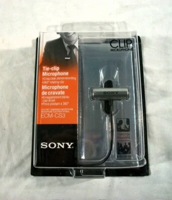 Sony Tie-Clip Microphone #ECM-CS3, NIB - Image 1 of 3