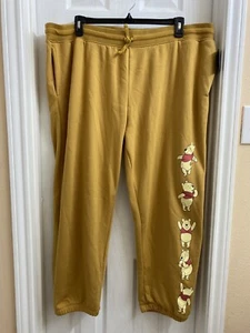Disney Women's Mustard Yellow "Winne the Pooh" Sweatpants 2XL NEW - Picture 1 of 9