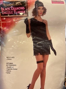 COSTUME CLOSET SALE! Roaring 20s Black Diamond Dazzle Flapper - Picture 1 of 6