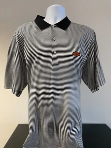 Fairway & Greene XXL Black/White Striped Cotton Golf Shirt EUC - Picture 1 of 7