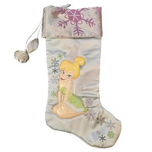 Disney Tinkerbell 18" Ice Blue Christmas Stocking Seasonal Specialties Snowflake - Picture 1 of 4