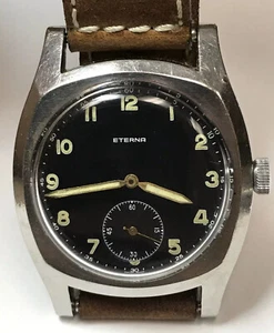 Eterna Pilot’s Wrist Watch Black Dial Brevet Czech Military Spravy 2900721 - Picture 1 of 10