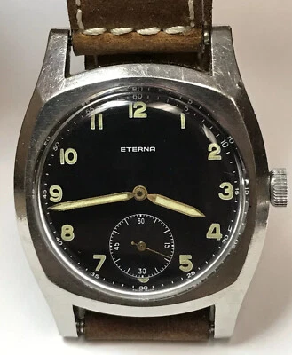 Reloj de pulsera Eterna Pilot’s esfera negra Brevet checo militar spray 2900721 Foto 1 de 4