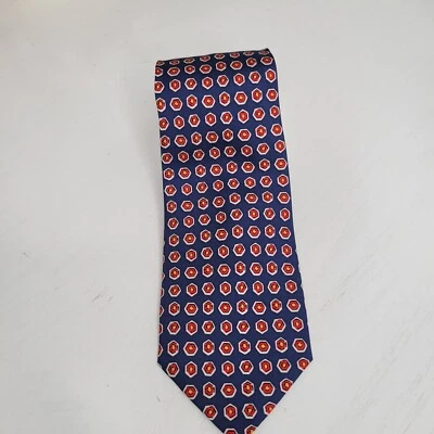 Gravata masculina de seda Lauren Ralph Lauren estampa geométrica carreira empresarial 3,5 x 58 - Imagem 1 de 4