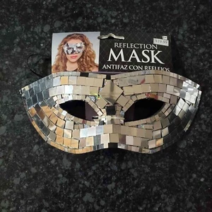 Reflection Mirror Eye Mask Costume Masquerade Dress Up Plastic - RRR Mask - Picture 1 of 2