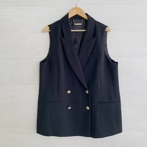 Ted Baker London Black double-breasted silver button vest, 6 - Imagen 1 de 6