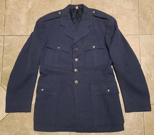 Vintage US Air Force Military Dress Jacket, Blue Wool Button Up Men's sz 40R WW2 - Picture 1 of 24