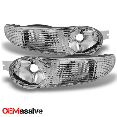 Fit 00-06 GMC Yukon Denali XL Replacement Clear Bumper Signal Lights LH+RH Lamps - Image 1 of 3