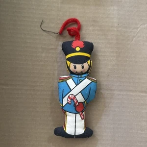 VTG Fabric Christmas Ornament  Soldier Handmade - Picture 1 of 2