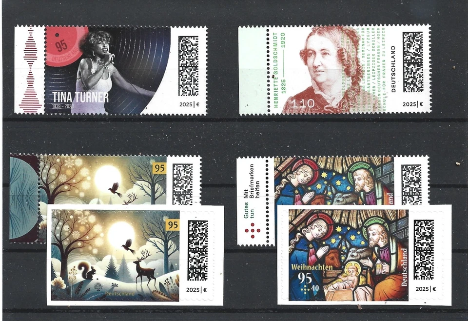 Germany 2025 November Stamp Issues Commemoratives Rock Tina Turner Christmas MNH - Image 1 of 1