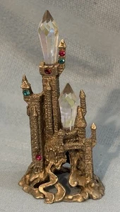"Cristales de castillo de peltre y pedrería de colores de 4,5"" de alto" - Imagen 1 de 9