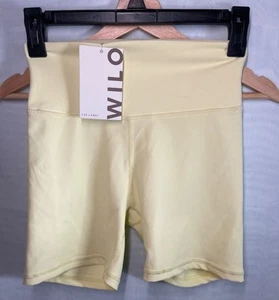 Wilo gelbe gerippte hochtaillierte Biker Shorts S neu mit Etikett - Bild 1 von 6
