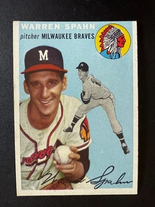 1954 Topps Warren Spahn #20 * EX * SEHR GEPFLEGT * SATTE FARBE * - Bild 1 von 2