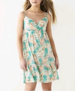 NWT SO Tiered Tie Back Dress Women's Size XXL Multicolor MSRP$36 Nature-Leaves  - Picture 1 of 14