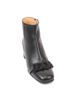 Luca Grossi 896 Black Leather Ankle Heel Boots 38.5 / US 8.5 - Picture 1 of 8