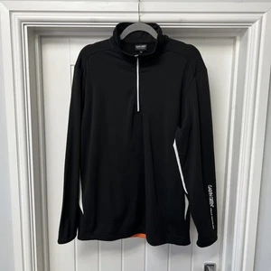 Galvin Green Golf Mid Layer Men's Medium Black White 1/4 Zip Pullover Jacket - Picture 1 of 12