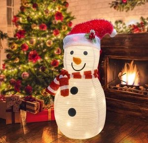 SANKUU beleuchteter Weihnachts-Schneemann-Dekoration, 22 Zoll zusammenklappbar mit 30 Lichtern,... - Bild 1 von 9