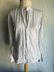 JAMES PERSE STANDARD Long Sleeve Button Up Striped V-Neck Blouse Shirt Size 2 - Picture 1 of 6