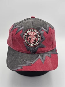 Vintage Rare Wisconsin Badgers NCAA Drew Pearson Jagged Edge Sport Strapback Hat - Picture 1 of 8