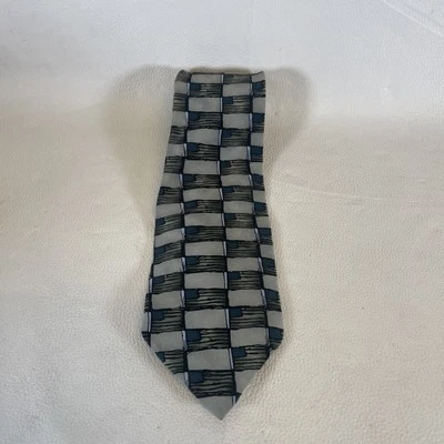 Grateful Dead 美国蓝调第五套 100% 进口丝绸蓝色/黑色/灰色领带 56 — 第 1/4 张图片