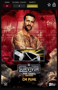 WWE Topps Slam Survivor Series DIGITAL CM Punk Legendary Red 5 CC - Picture 1 of 1