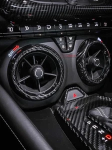 2016-2024 Camaro Carbon Fiber Center Console AC Vent Covers - Picture 1 of 17